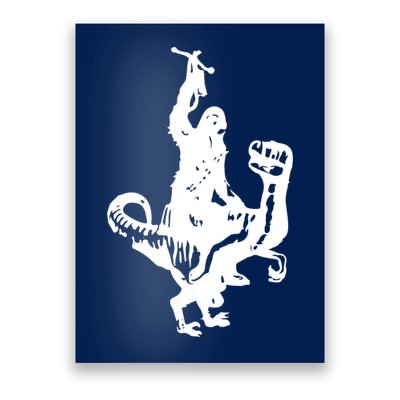 Chewbacca Riding A Velociraptor Dinosaur Poster