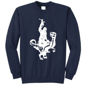 Chewbacca Riding A Velociraptor Dinosaur Tall Sweatshirt