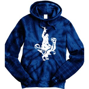 Chewbacca Riding A Velociraptor Dinosaur Tie Dye Hoodie