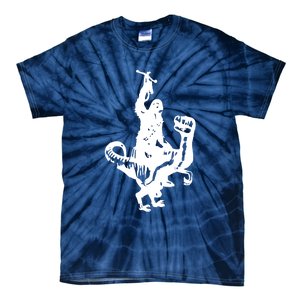 Chewbacca Riding A Velociraptor Dinosaur Tie-Dye T-Shirt