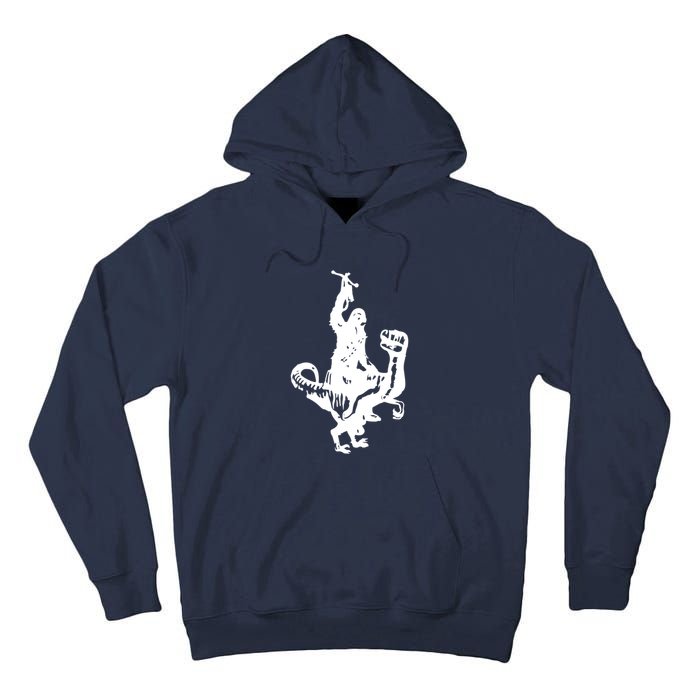 Chewbacca Riding A Velociraptor Dinosaur Tall Hoodie