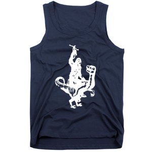 Chewbacca Riding A Velociraptor Dinosaur Tank Top