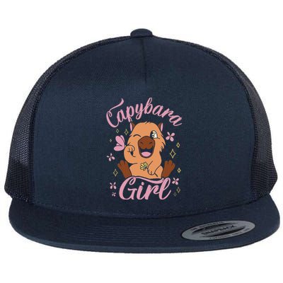 Capybara Rodent Animals Capybaras Funny Capybara Flat Bill Trucker Hat