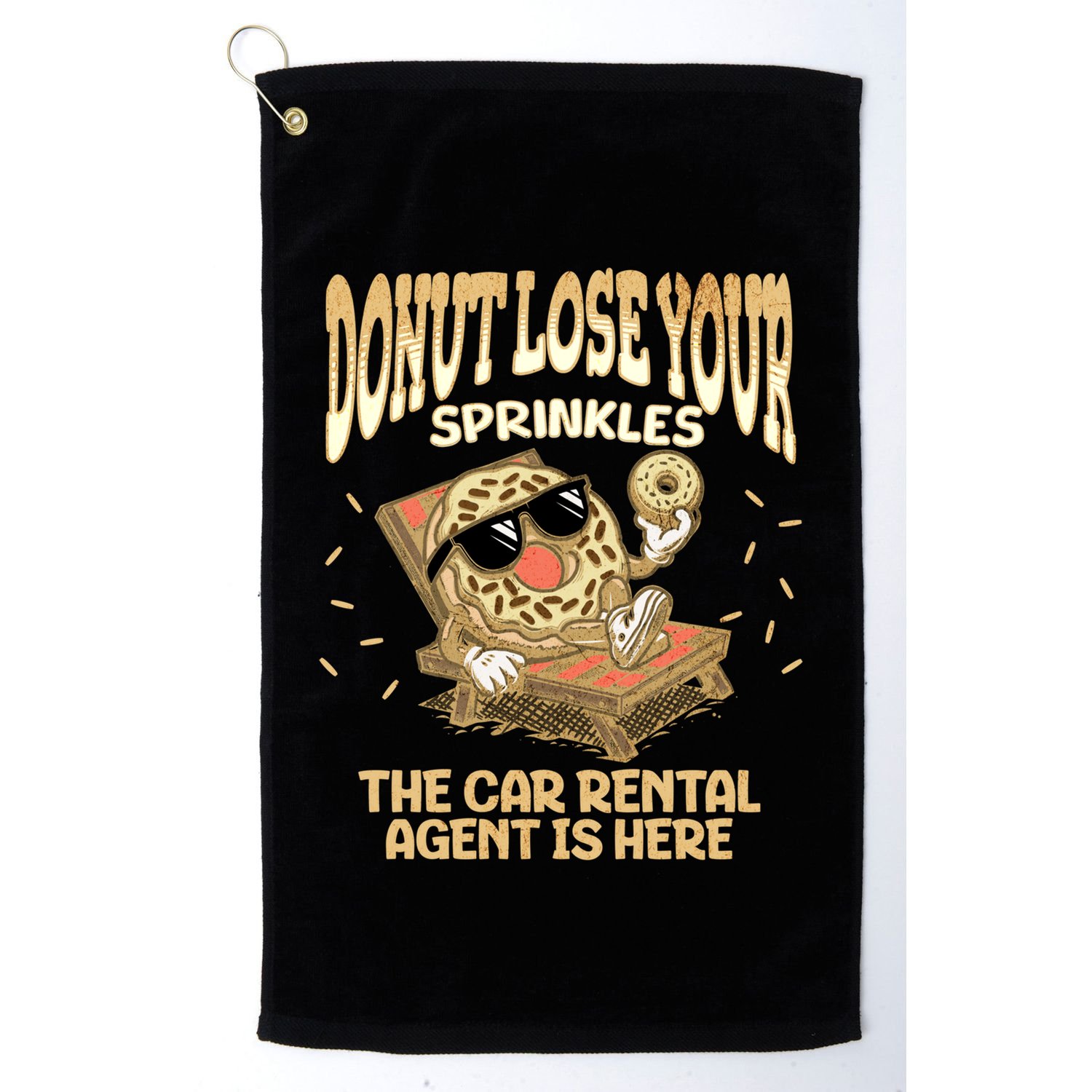 Car Rental Agent Funny Donut Quote Car Rental Agency Cool Gift Golf Towel