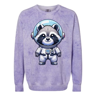 Cute Raccoon Astronaut Helmet Space Cute Colorblast Crewneck Sweatshirt