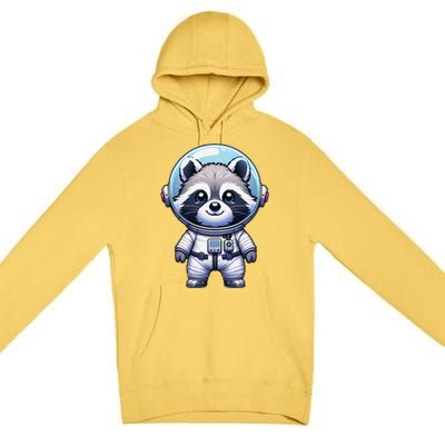 Cute Raccoon Astronaut Helmet Space Cute Premium Pullover Hoodie