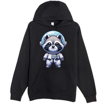 Cute Raccoon Astronaut Helmet Space Cute Premium Pullover Hoodie