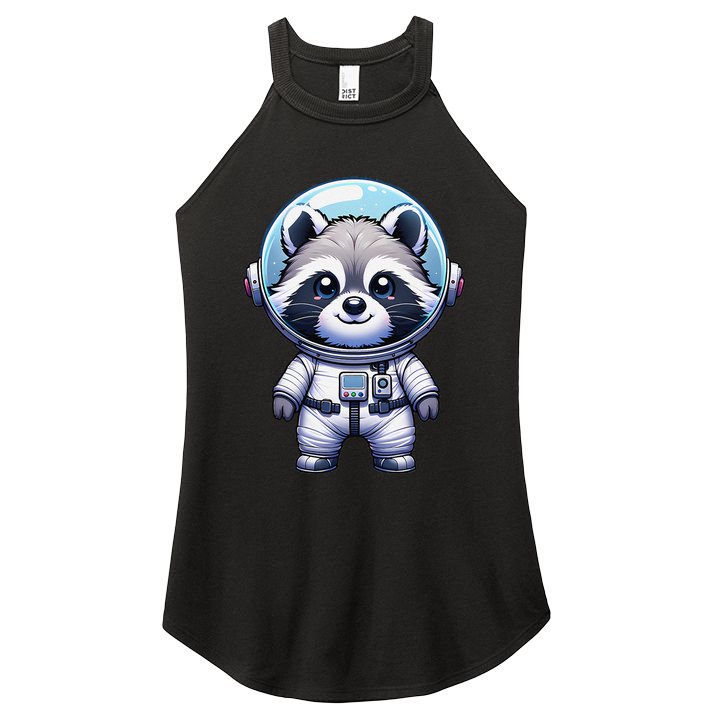 Cute Raccoon Astronaut Helmet Space Cute Women's Perfect Tri Rocker Tank