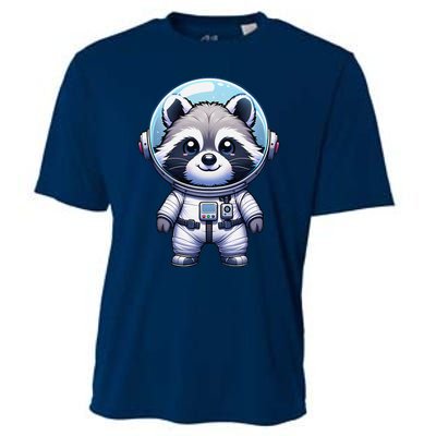 Cute Raccoon Astronaut Helmet Space Cute Cooling Performance Crew T-Shirt