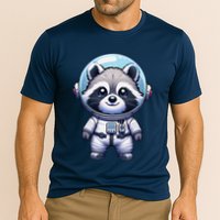 Cute Raccoon Astronaut Helmet Space Cute Cooling Performance Crew T-Shirt
