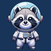Cute Raccoon Astronaut Helmet Space Cute Cooling Performance Crew T-Shirt