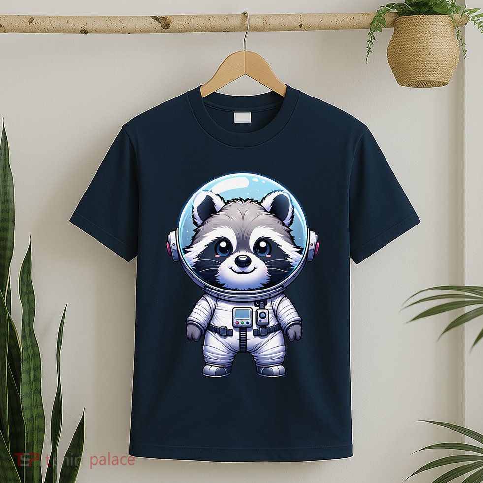 Cute Raccoon Astronaut Helmet Space Cute T-Shirt