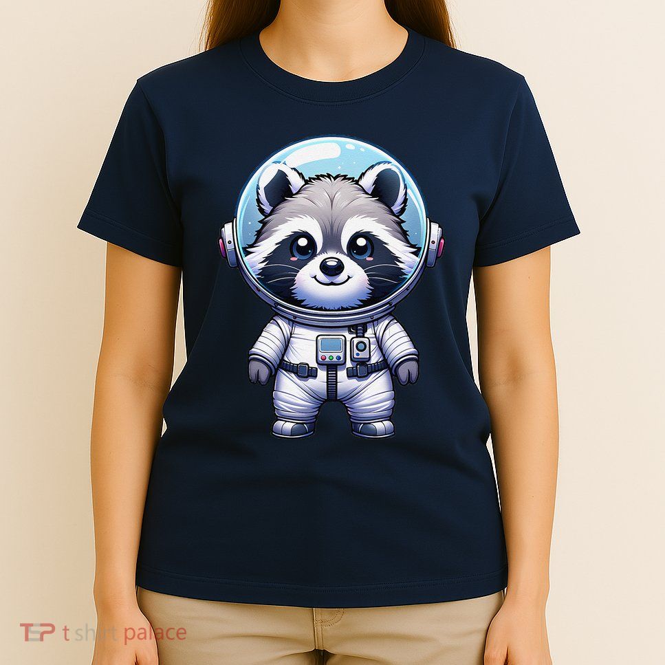 Cute Raccoon Astronaut Helmet Space Cute T-Shirt