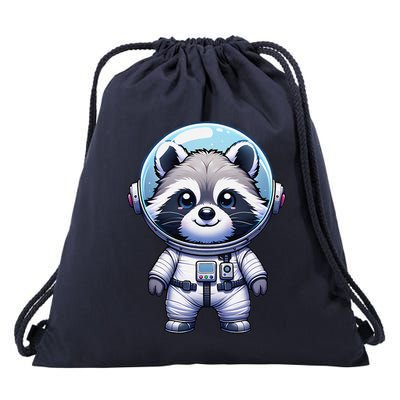 Cute Raccoon Astronaut Helmet Space Cute Drawstring Bag