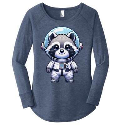 Cute Raccoon Astronaut Helmet Space Cute Women's Perfect Tri Tunic Long Sleeve Shirt