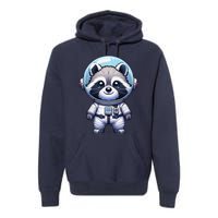 Cute Raccoon Astronaut Helmet Space Cute Premium Hoodie