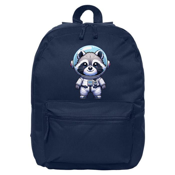 Cute Raccoon Astronaut Helmet Space Cute 16 in Basic Backpack