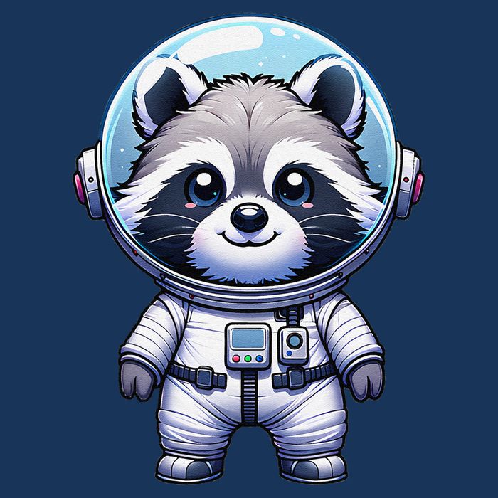 Cute Raccoon Astronaut Helmet Space Cute 16 in Basic Backpack
