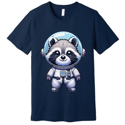 Cute Raccoon Astronaut Helmet Space Cute Premium T-Shirt