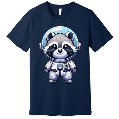 Cute Raccoon Astronaut Helmet Space Cute Premium T-Shirt