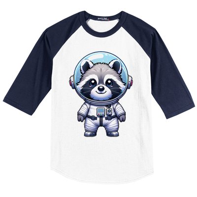 Cute Raccoon Astronaut Helmet Space Cute Baseball Sleeve Shirt