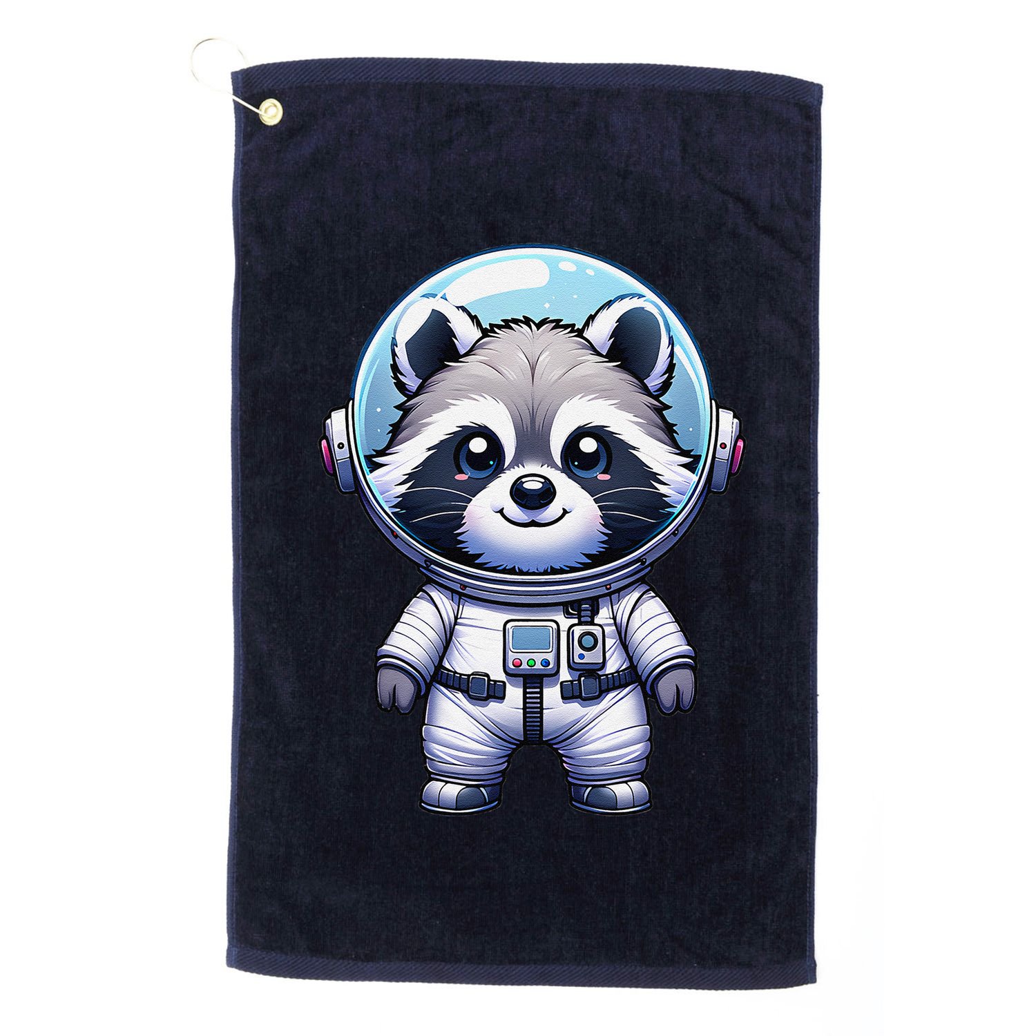 Cute Raccoon Astronaut Helmet Space Cute Golf Towel