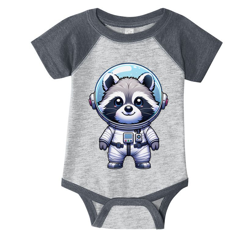 Cute Raccoon Astronaut Helmet Space Cute Infant Baby Jersey Bodysuit