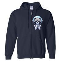 Cute Raccoon Astronaut Helmet Space Cute Full Zip Hoodie