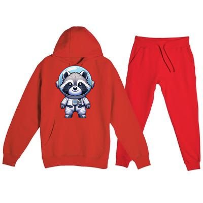 Cute Raccoon Astronaut Helmet Space Cute Premium Hooded Sweatsuit Set