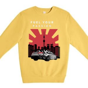 Cars Racing Automotive Lovers Retro Japan Auto Drifting Race Great Gift Premium Crewneck Sweatshirt