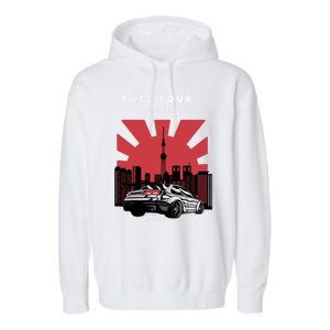 Cars Racing Automotive Lovers Retro Japan Auto Drifting Race Great Gift Garment-Dyed Fleece Hoodie