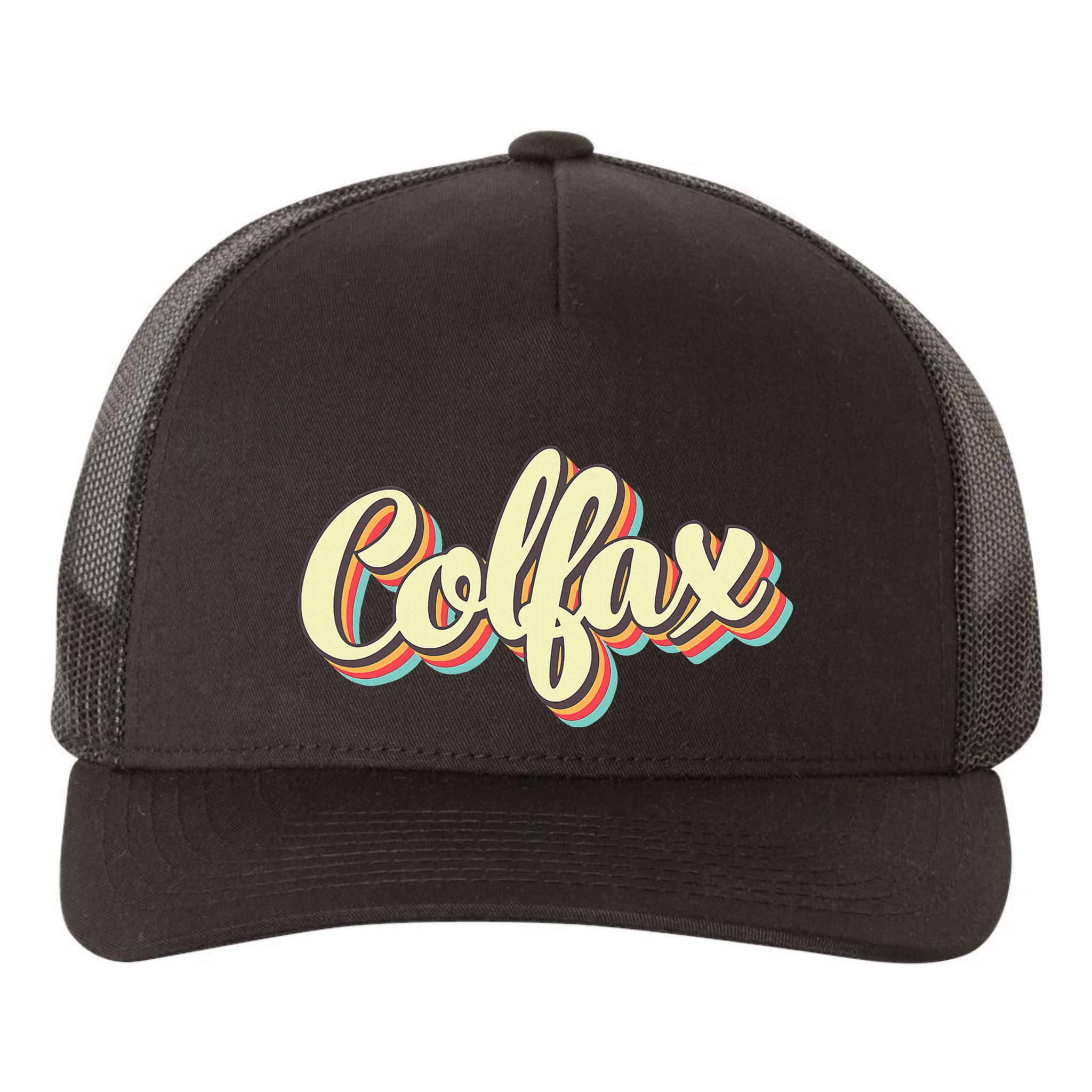 Colfax Retro Art Baseball Font Vintage Yupoong Adult 5-Panel Trucker Hat