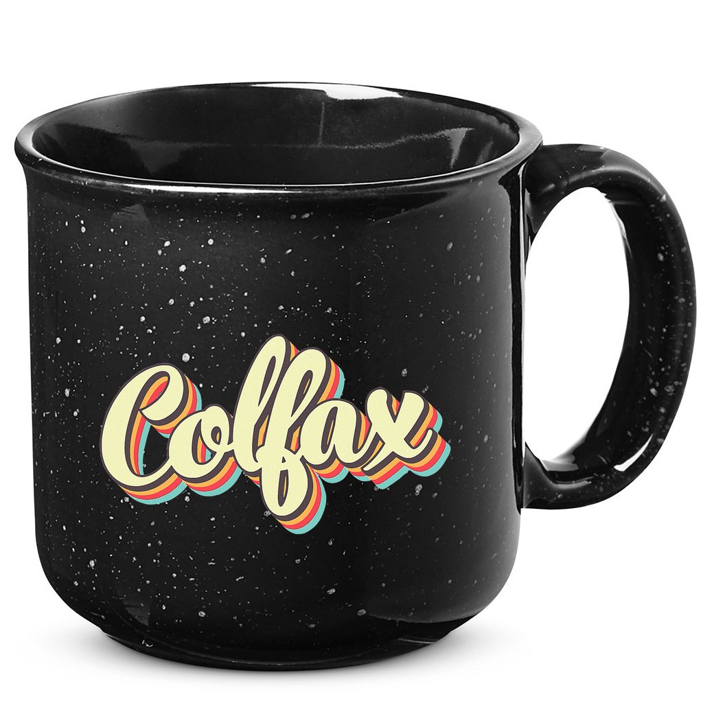 Colfax Retro Art Baseball Font Vintage 15oz Campfire Ceramic Mug