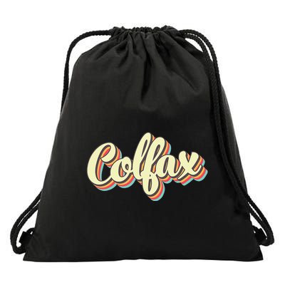 Colfax Retro Art Baseball Font Vintage Drawstring Bag