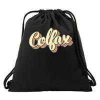 Colfax Retro Art Baseball Font Vintage Drawstring Bag