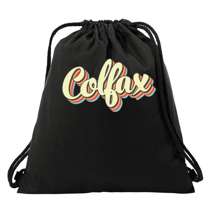 Colfax Retro Art Baseball Font Vintage Drawstring Bag