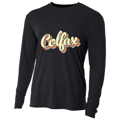 Colfax Retro Art Baseball Font Vintage Cooling Performance Long Sleeve Crew