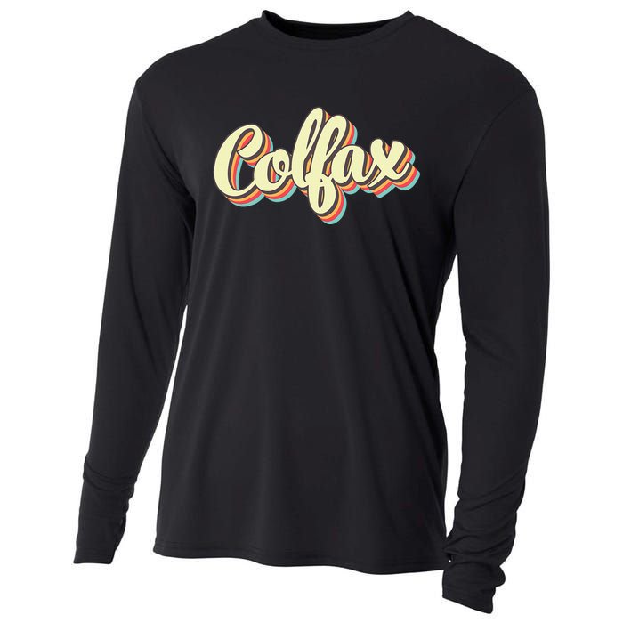 Colfax Retro Art Baseball Font Vintage Cooling Performance Long Sleeve Crew