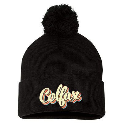 Colfax Retro Art Baseball Font Vintage Pom Pom 12in Knit Beanie