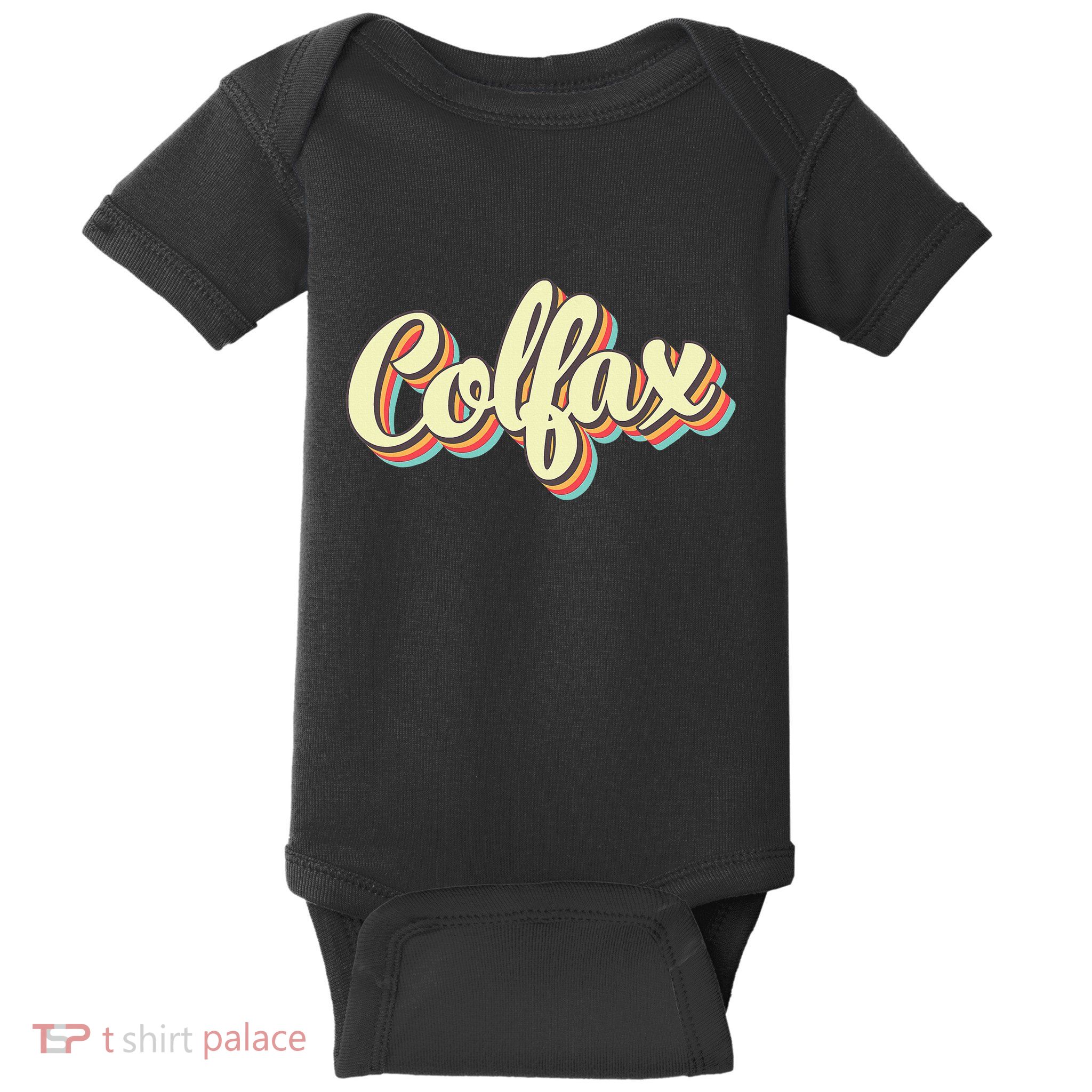 Colfax Retro Art Baseball Font Vintage Baby Bodysuit