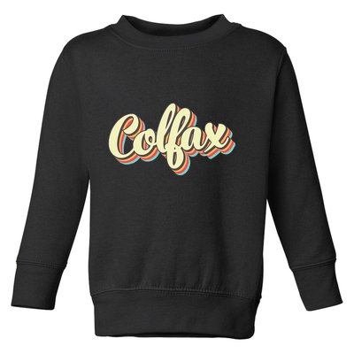 Colfax Retro Art Baseball Font Vintage Toddler Sweatshirt