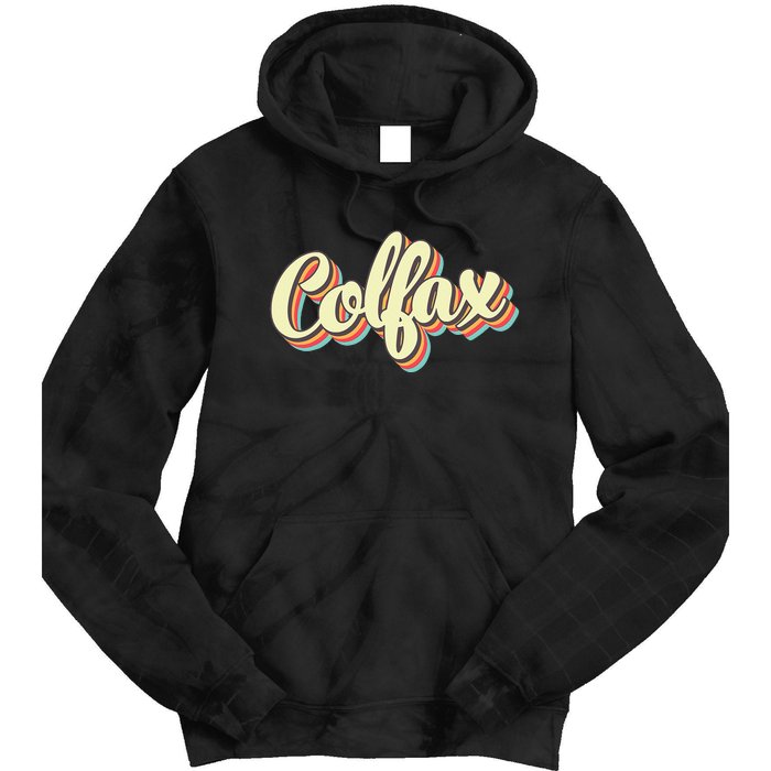 Colfax Retro Art Baseball Font Vintage Tie Dye Hoodie