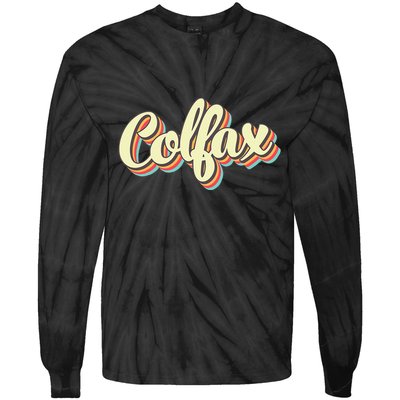 Colfax Retro Art Baseball Font Vintage Tie-Dye Long Sleeve Shirt
