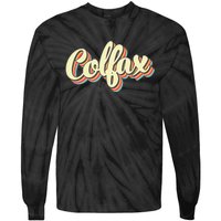 Colfax Retro Art Baseball Font Vintage Tie-Dye Long Sleeve Shirt