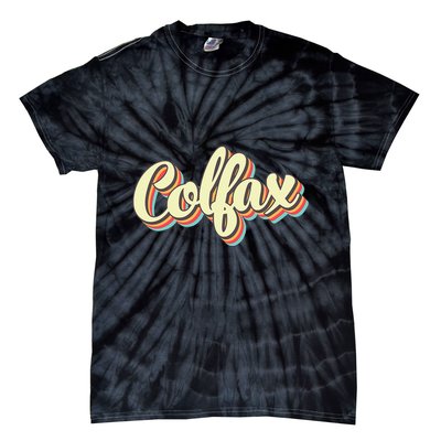 Colfax Retro Art Baseball Font Vintage Tie-Dye T-Shirt