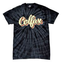 Colfax Retro Art Baseball Font Vintage Tie-Dye T-Shirt