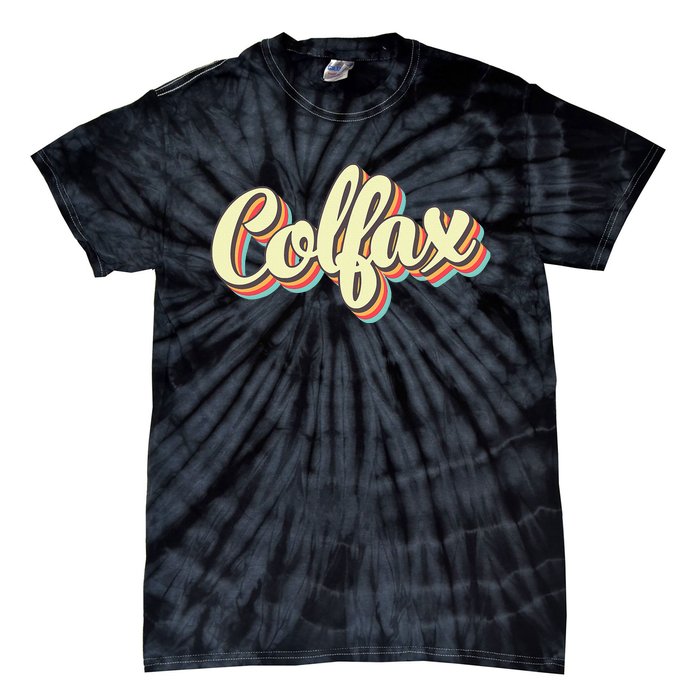 Colfax Retro Art Baseball Font Vintage Tie-Dye T-Shirt