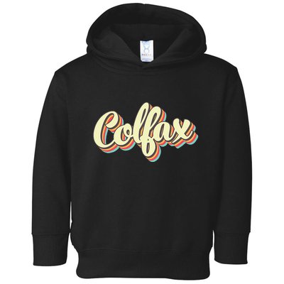 Colfax Retro Art Baseball Font Vintage Toddler Hoodie