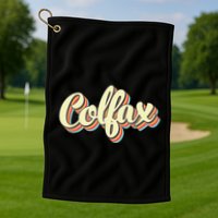 Colfax Retro Art Baseball Font Vintage Golf Towel