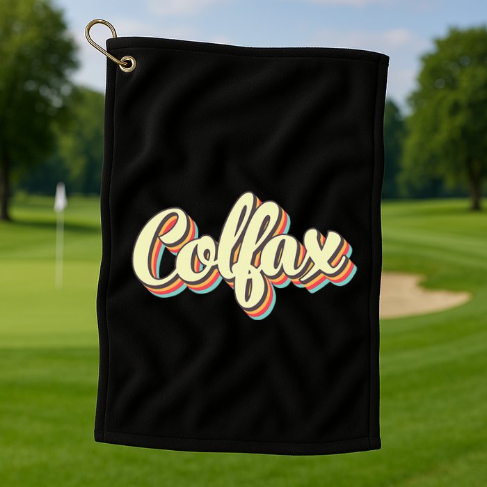 Colfax Retro Art Baseball Font Vintage Golf Towel